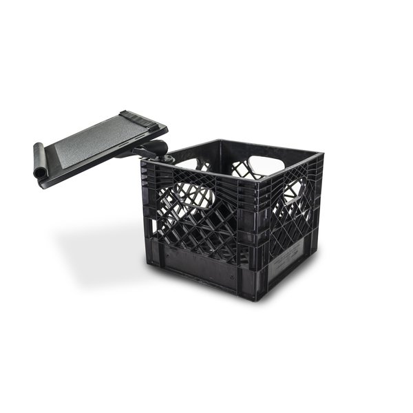 Autoexec Milk Crate Vehicle and Mobile Office Work Station with Laptop Tray and Power Inverter AECRATE-25